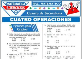 Ejercicios de Cuatro Operaciones para Cuarto de Secundaria