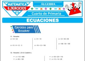 Ejercicios de ÁLGEBRA para Cuarto de Primaria