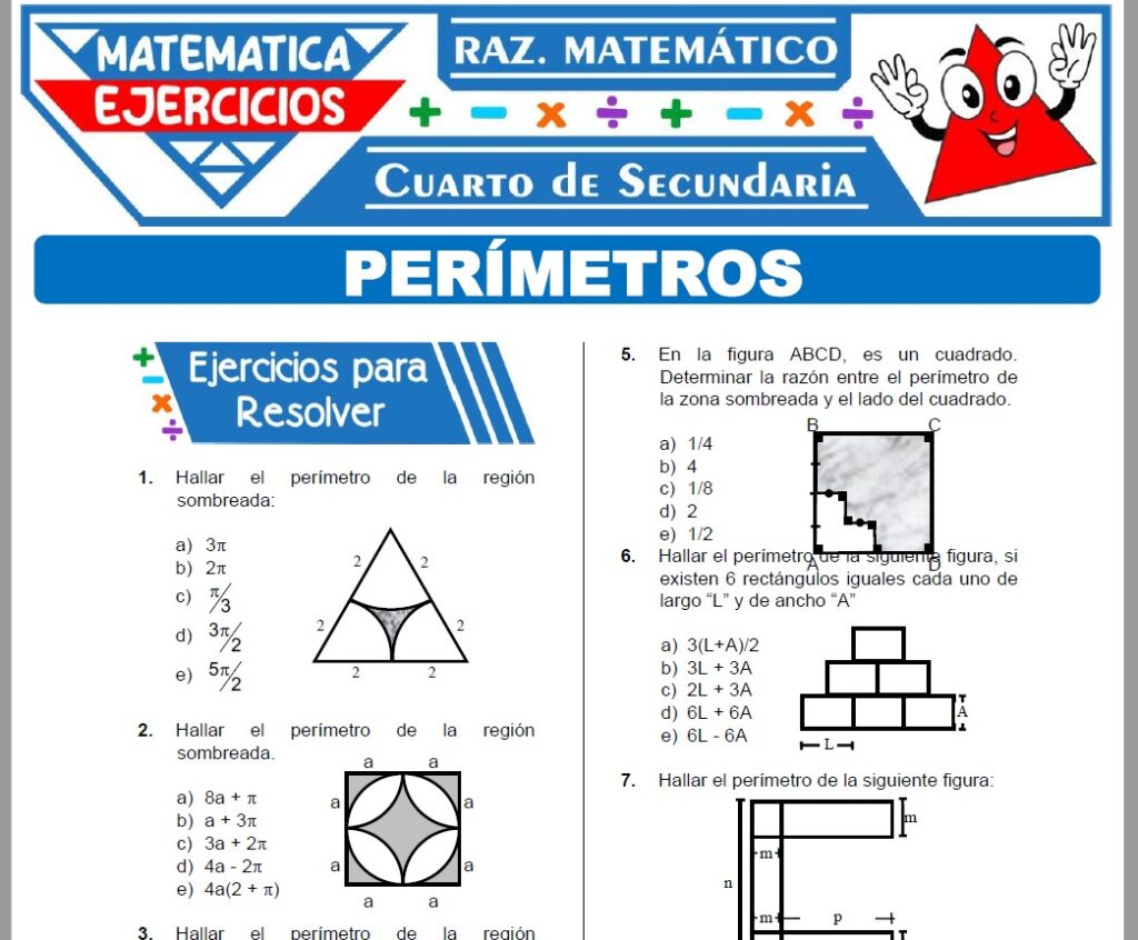 Ejercicios de Perímetros para Cuarto Grado de Secundaria