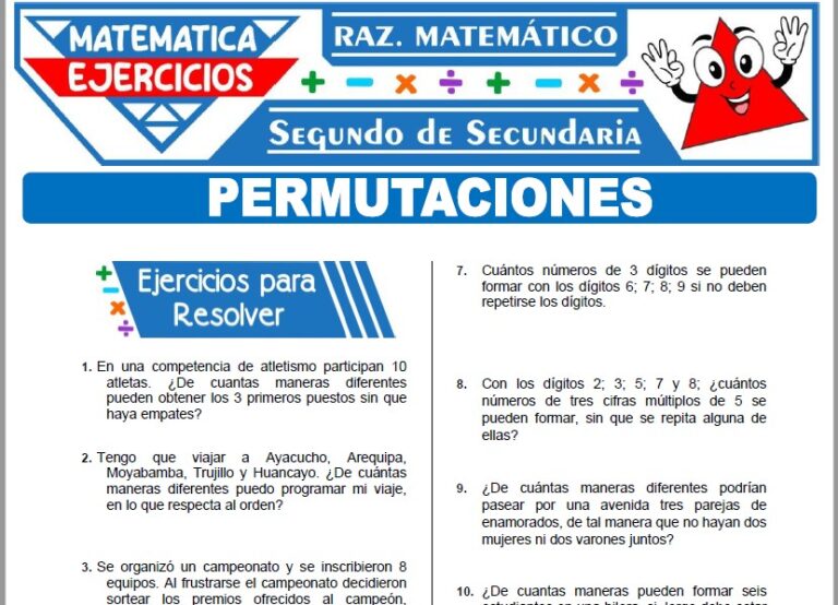 Ejercicios de Permutaciones para Segundo de Secundaria
