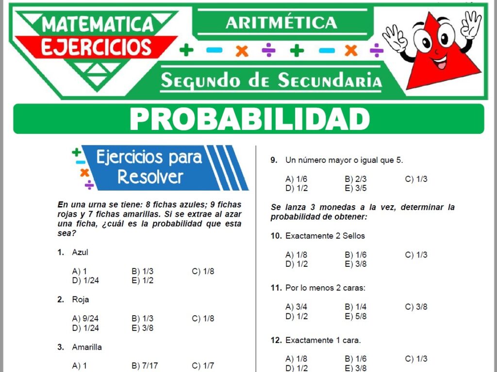 Ejercicios de Probabilidad para Segundo Grado de Secundaria