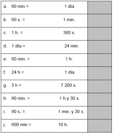 Ejercicios de Unidades de Tiempo para Tercer Grado de Primaria