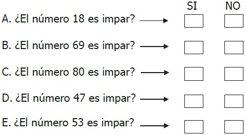 Ejercicios de Números Impares para Segundo Grado de Primaria