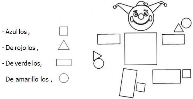 Ejercicios de Clasificación de Figuras Geométricas por su Color para Segundo Grado de Primaria