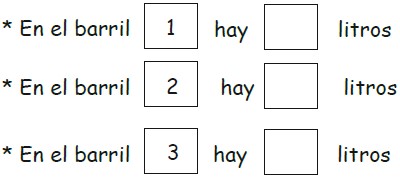 Ejercicios de Medimos Líquidos para Primer Grado de Primaria