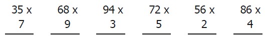 Ejercicios de Técnicas Operativas de la Multiplicación para Segundo Grado de Primaria