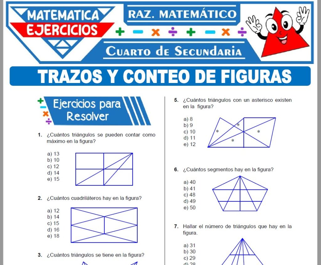 Ejercicios de Trazos y Conteo de Figuras para Cuarto Grado de Secundaria